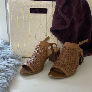 Brown high heeled shoes